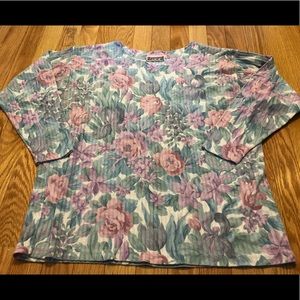 Pastel Floral Knit Top